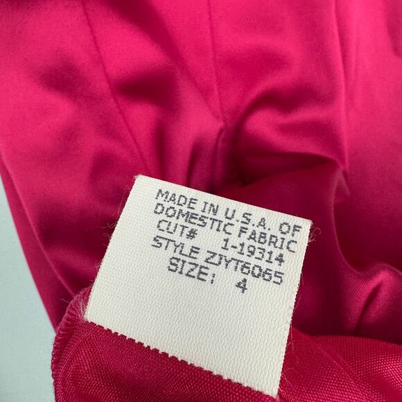 David Meister Satin Cocktail Sheath Midi Dress Pink Size 4 - Picture 8 of 8